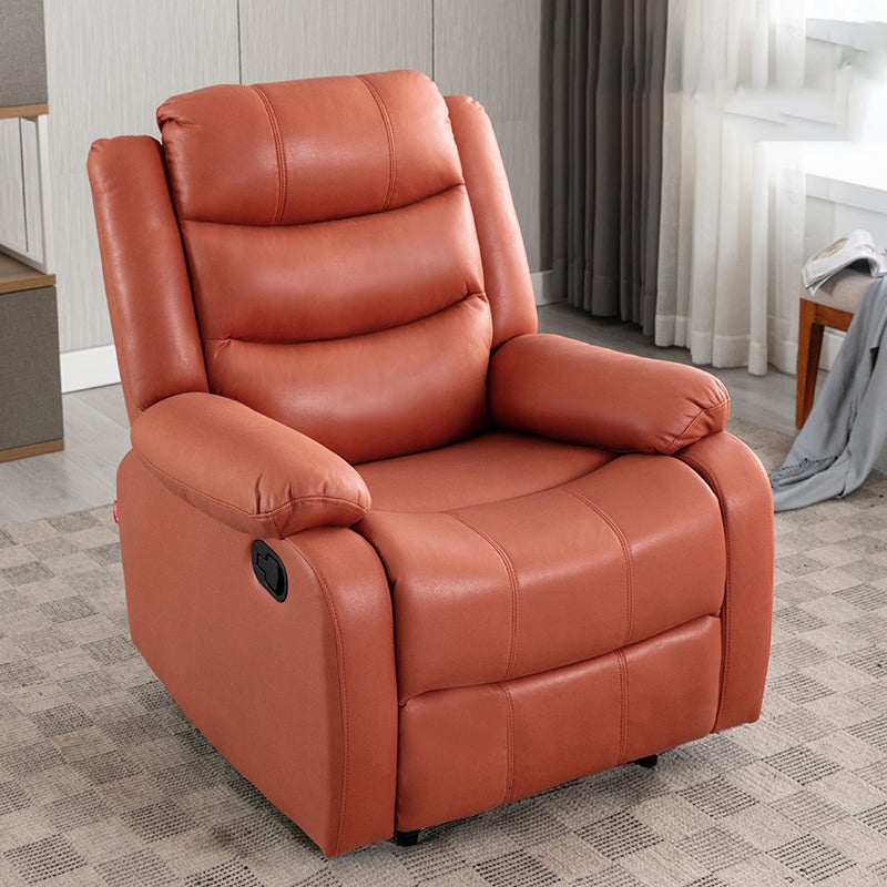 Solid Color Faux Leather Standard Recliner Manial-Push Back Recliner Chair