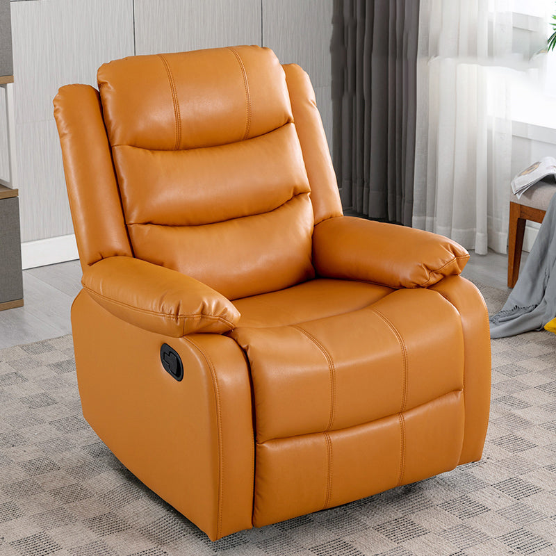 Solid Color Faux Leather Standard Recliner Manial-Push Back Recliner Chair