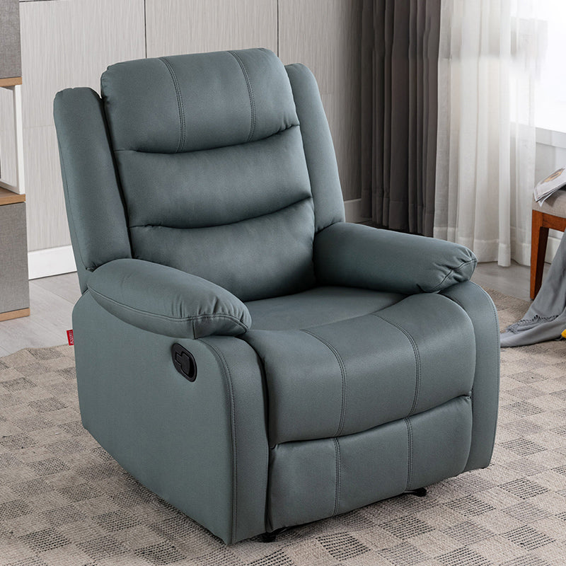 Solid Color Faux Leather Standard Recliner Manial-Push Back Recliner Chair