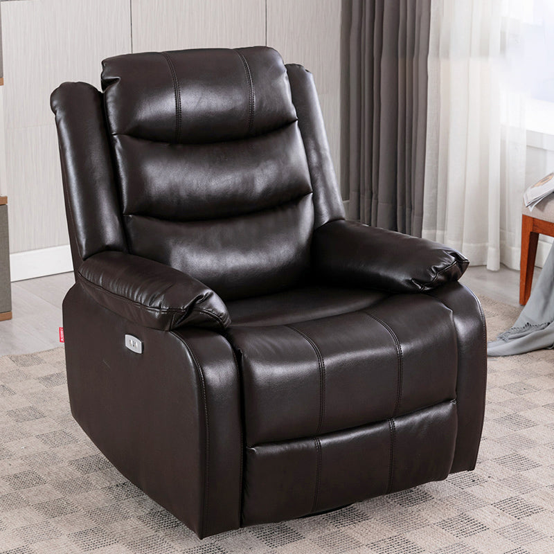 Solid Color Faux Leather Standard Recliner Manial-Push Back Recliner Chair