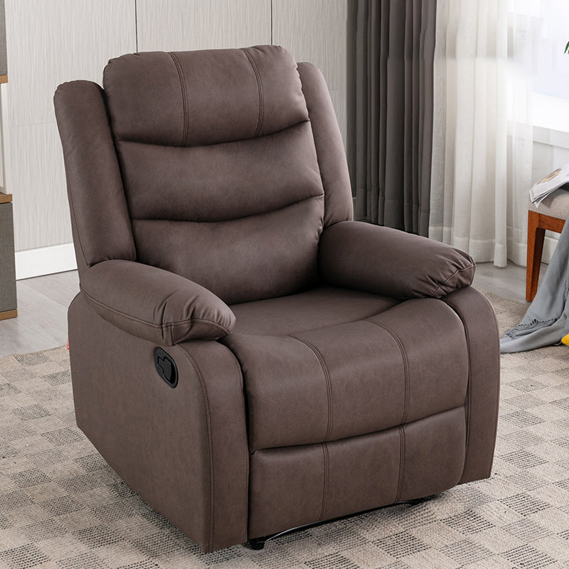 Solid Color Faux Leather Standard Recliner Manial-Push Back Recliner Chair