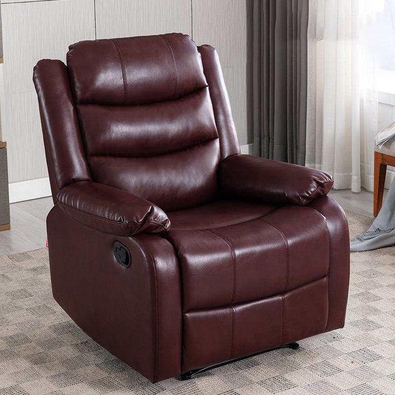 Solid Color Faux Leather Standard Recliner Manial-Push Back Recliner Chair