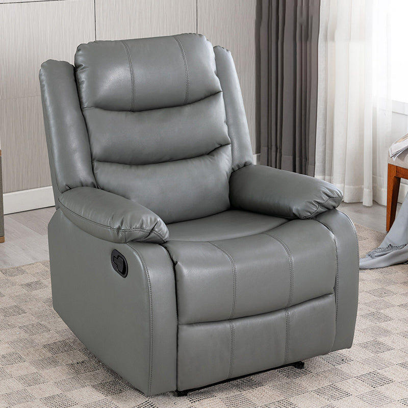 Solid Color Faux Leather Standard Recliner Manial-Push Back Recliner Chair