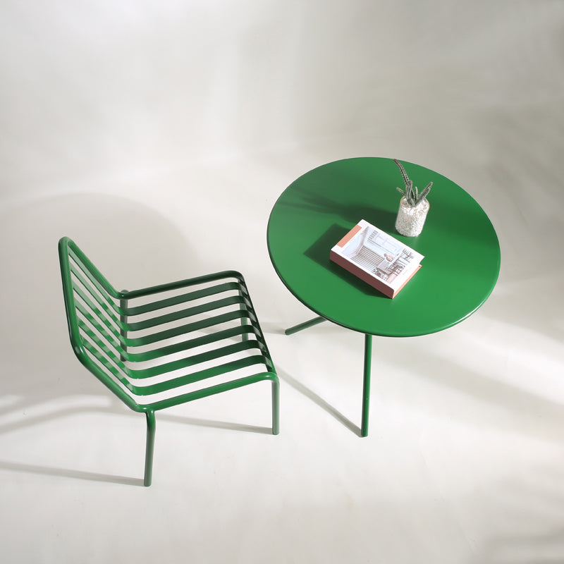 Green Stacking Outdoors Dining Chairs Modern Metal Patio Dining Chair