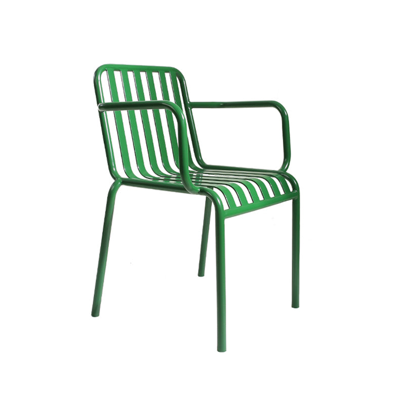 Green Stacking Outdoors Dining Chairs Modern Metal Patio Dining Chair