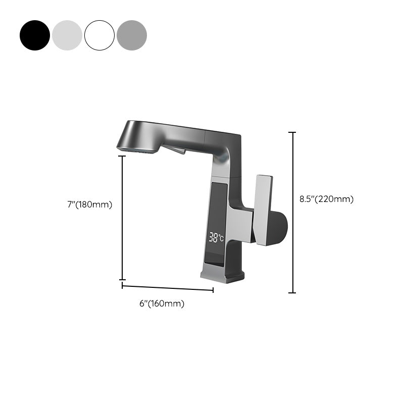 Contemporary Vessel Sink Bathroom Faucet Swivel Spout with Pull Out Sprayer