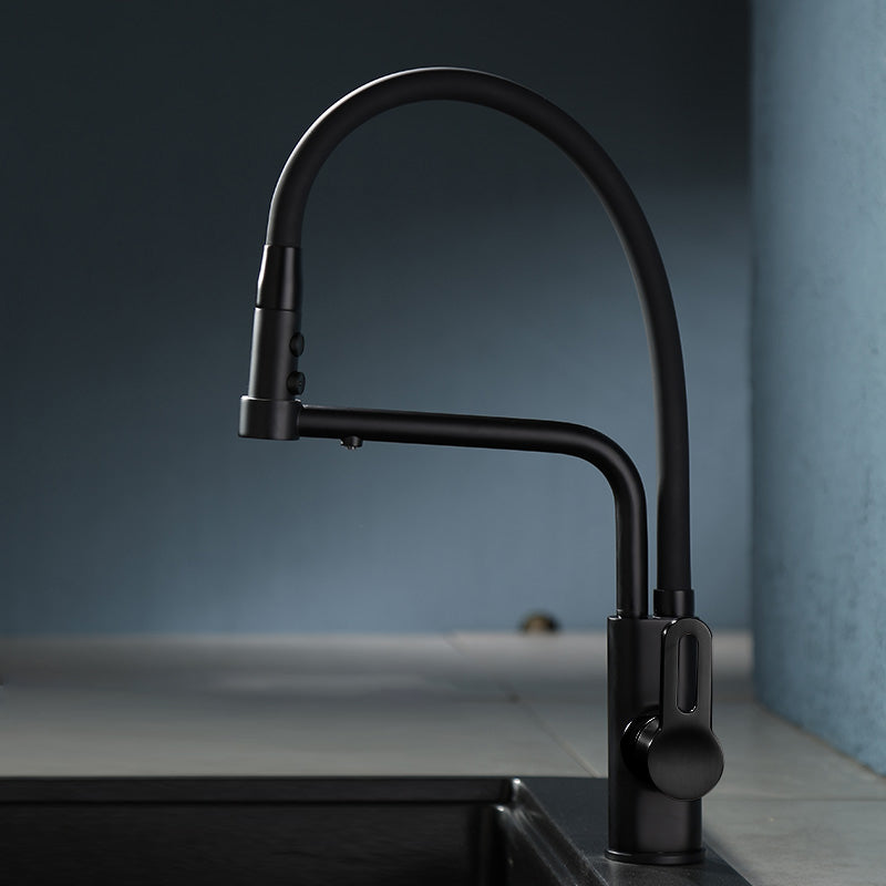 Modern Pull Down Single Handle Kitchen Faucet Desk Mounted Faucet