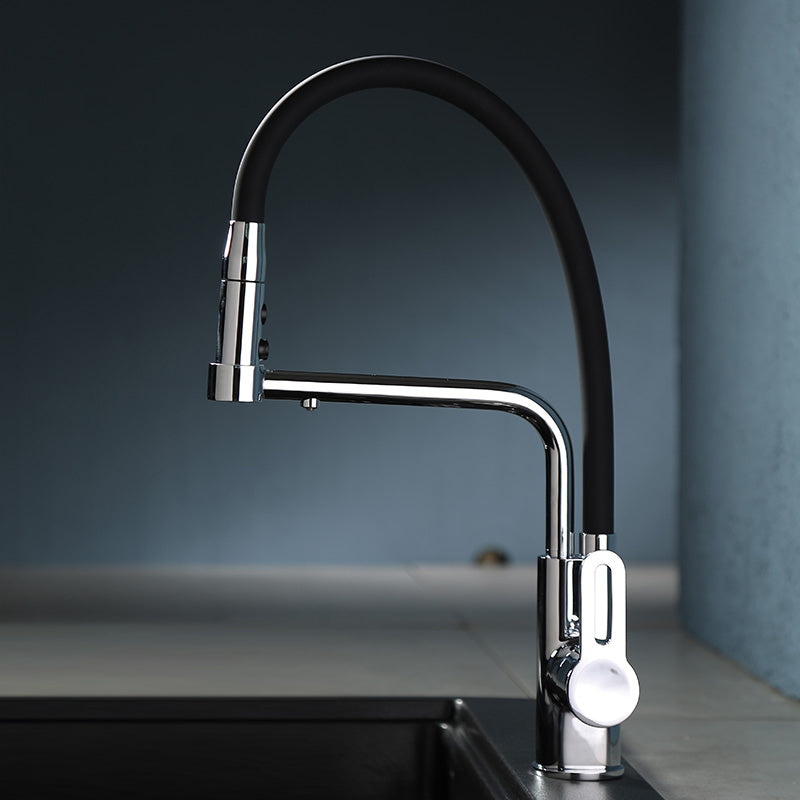 Modern Pull Down Single Handle Kitchen Faucet Desk Mounted Faucet