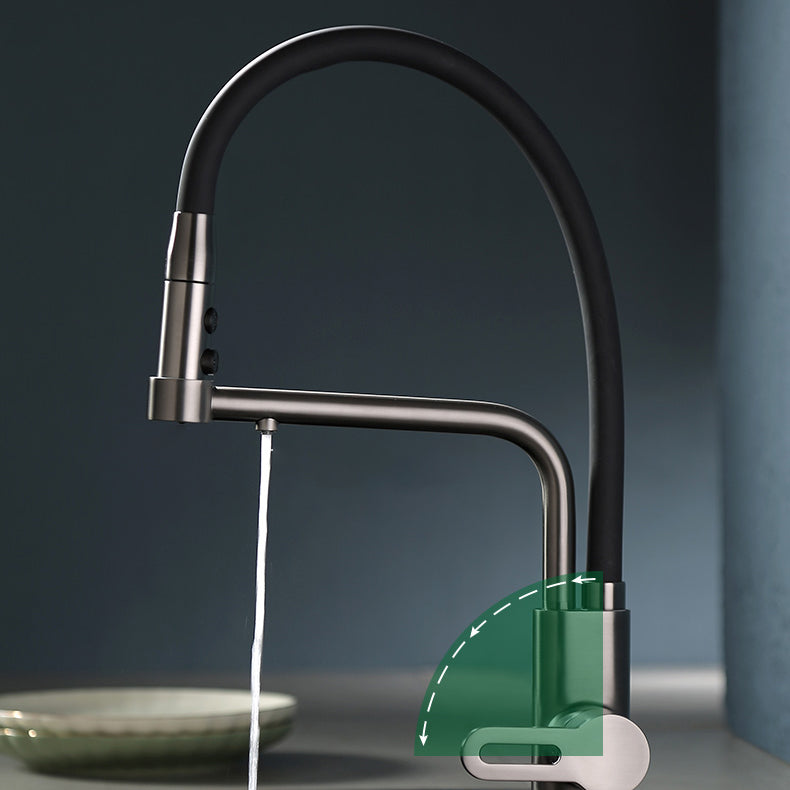 Modern Pull Down Single Handle Kitchen Faucet Desk Mounted Faucet