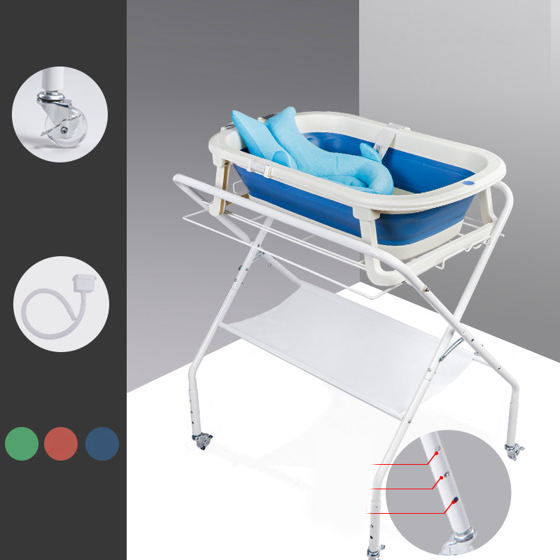 Portable Changing Table in White, Modern Baby Changing Table with Changing Pad