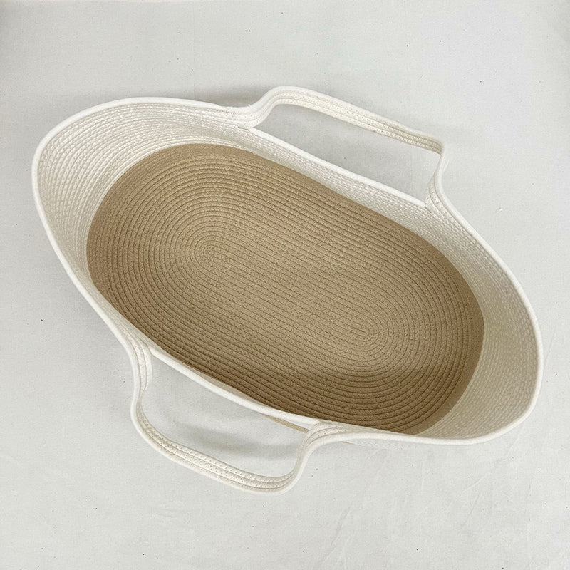 Portable Moses Basket Oval White Rattan Moses Basket for Newborn