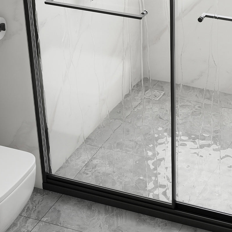 Frame Double Sliding Shower Door Transparent Tempered Shower Bath Door