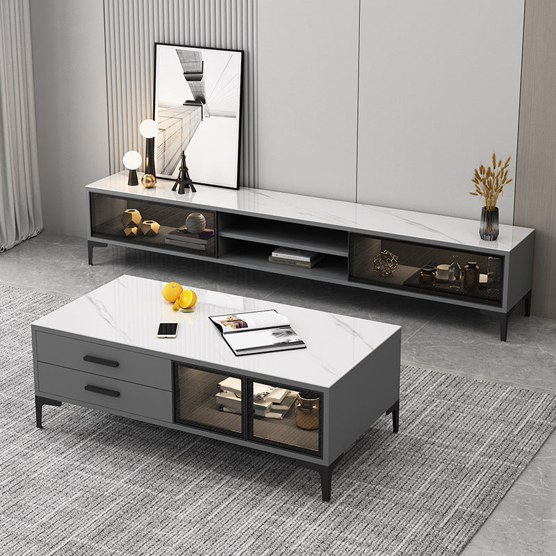 Stone TV Media Console Modern TV Stand Console for Living Room