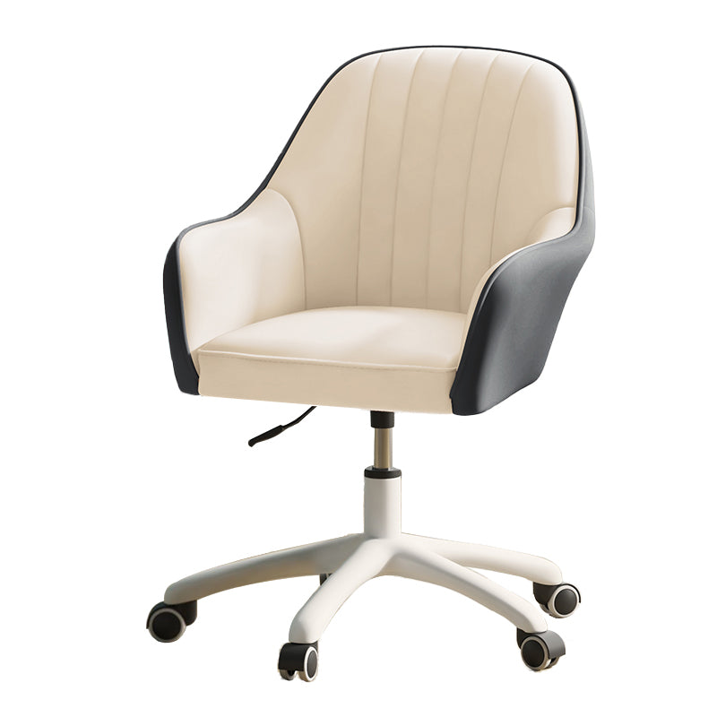 Modern Office Chair Armless Leather Adjustable Seat Height Chair with Wheels