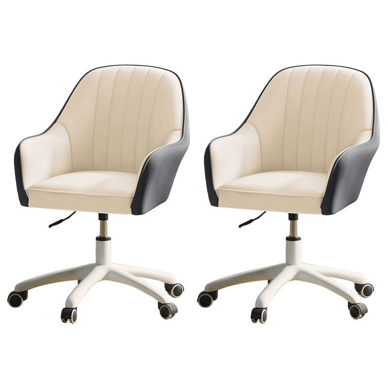 Modern Office Chair Armless Leather Adjustable Seat Height Chair with Wheels