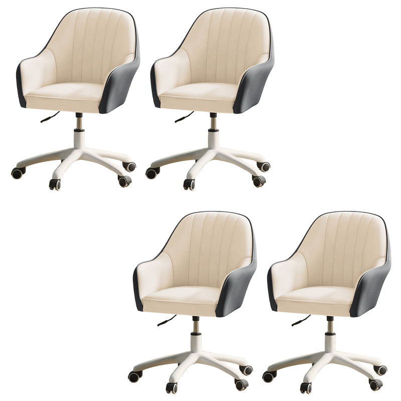 Modern Office Chair Armless Leather Adjustable Seat Height Chair with Wheels