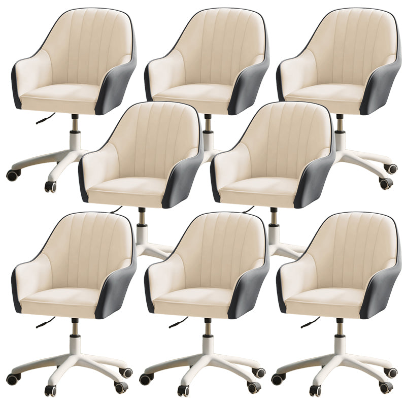 Modern Office Chair Armless Leather Adjustable Seat Height Chair with Wheels