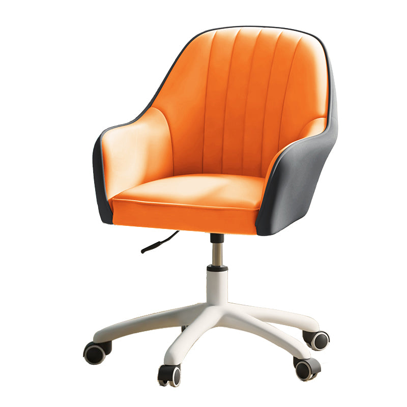 Modern Office Chair Armless Leather Adjustable Seat Height Chair with Wheels