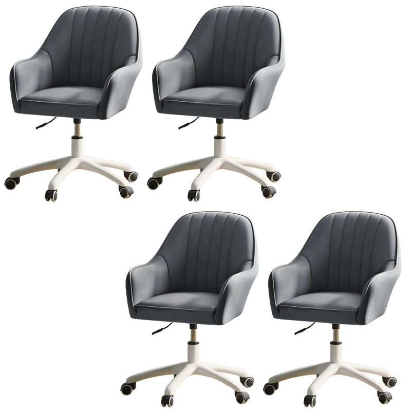 Modern Office Chair Armless Leather Adjustable Seat Height Chair with Wheels