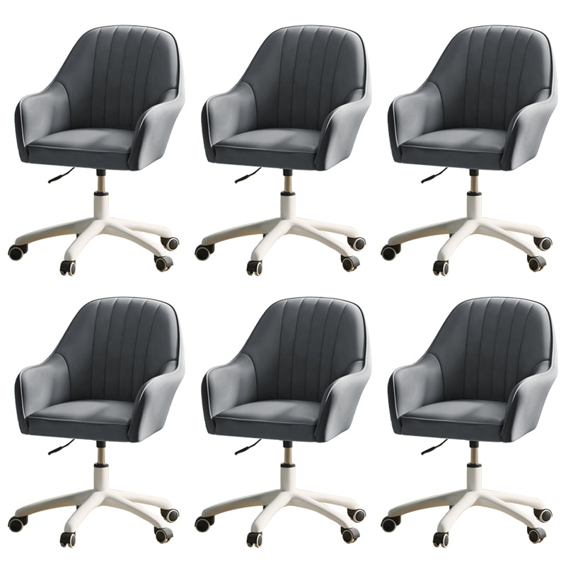 Modern Office Chair Armless Leather Adjustable Seat Height Chair with Wheels