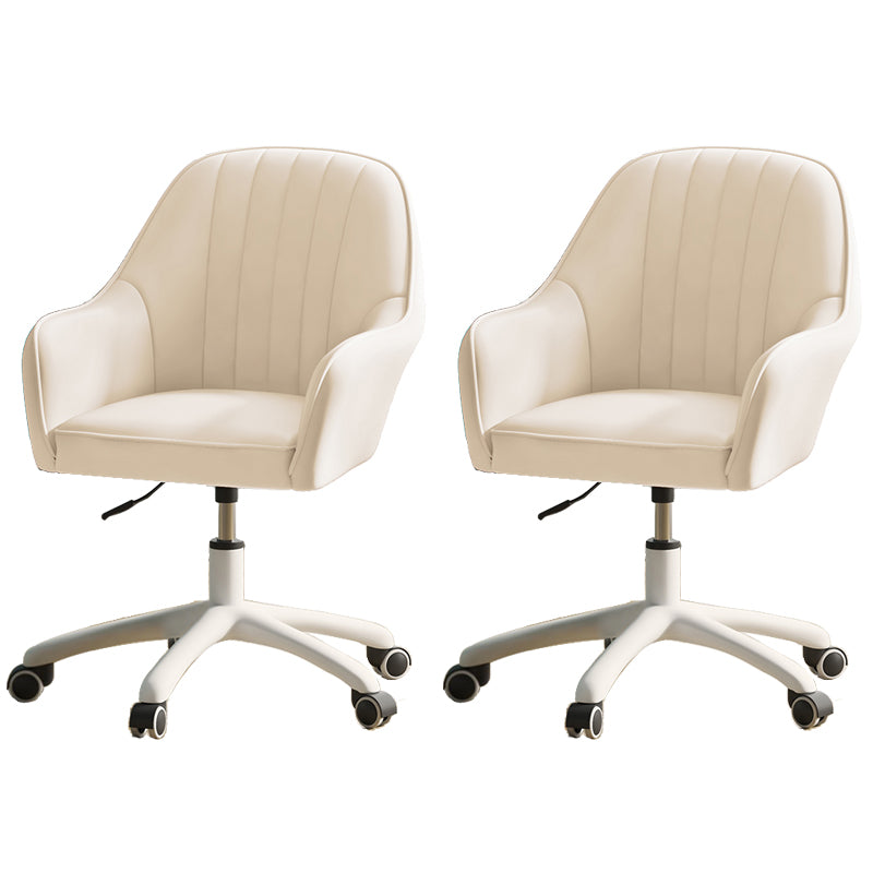 Modern Office Chair Armless Leather Adjustable Seat Height Chair with Wheels