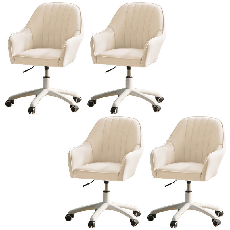 Modern Office Chair Armless Leather Adjustable Seat Height Chair with Wheels