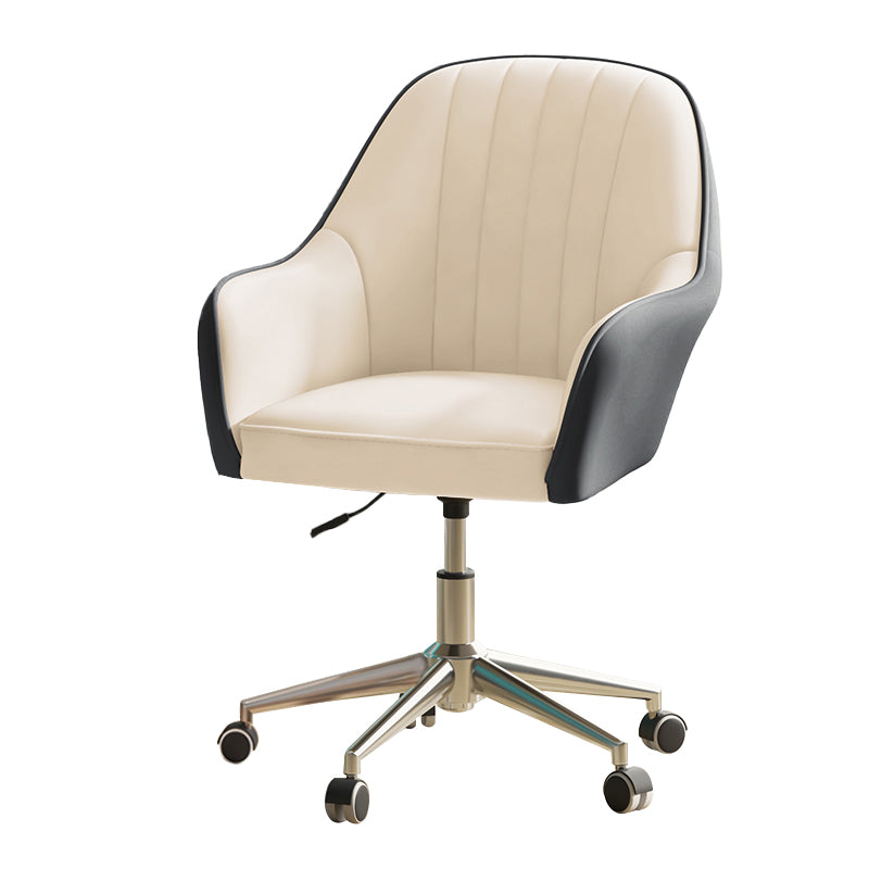 Modern Office Chair Armless Leather Adjustable Seat Height Chair with Wheels