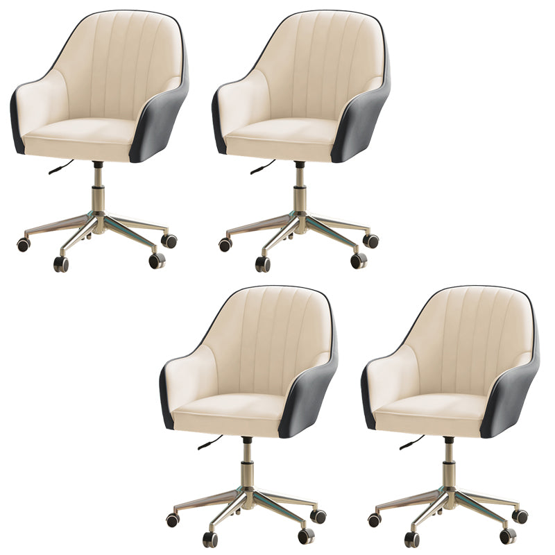 Modern Office Chair Armless Leather Adjustable Seat Height Chair with Wheels