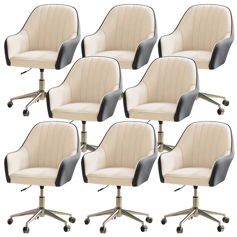 Modern Office Chair Armless Leather Adjustable Seat Height Chair with Wheels