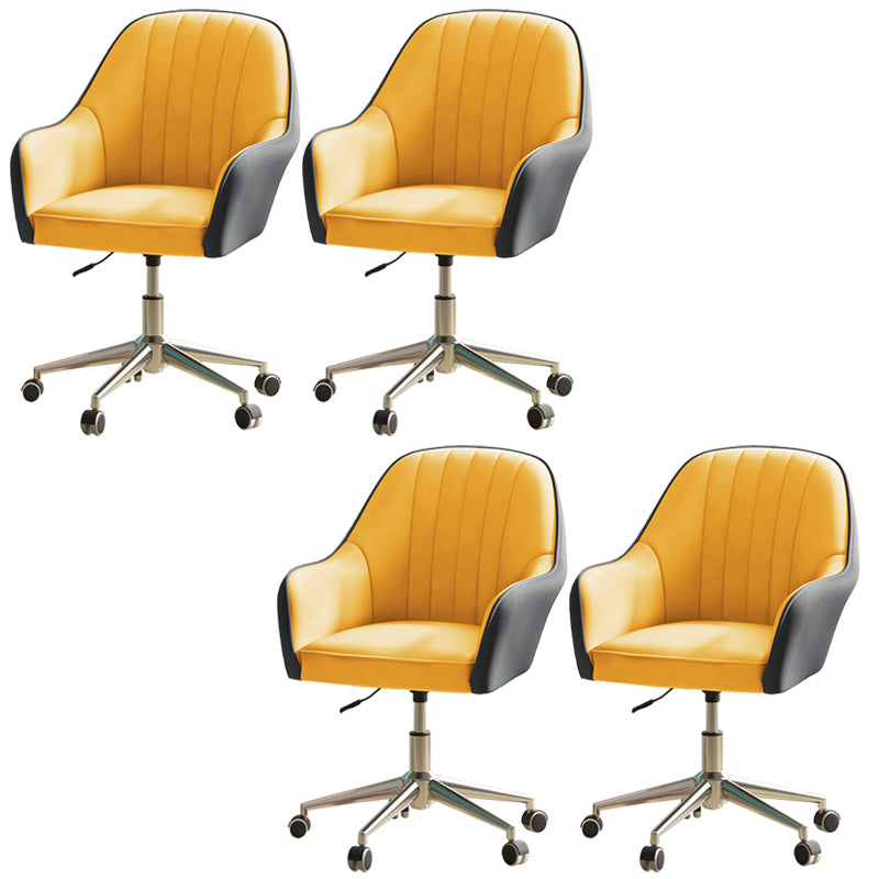 Modern Office Chair Armless Leather Adjustable Seat Height Chair with Wheels