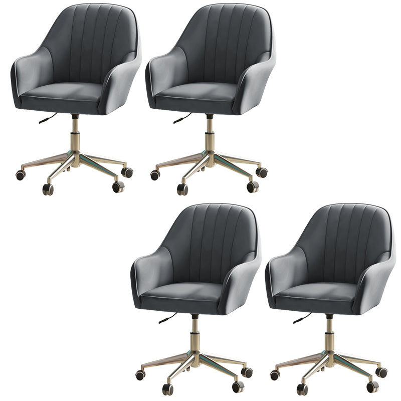 Modern Office Chair Armless Leather Adjustable Seat Height Chair with Wheels