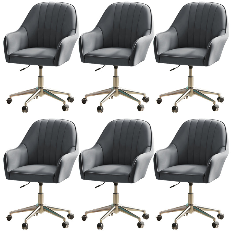 Modern Office Chair Armless Leather Adjustable Seat Height Chair with Wheels