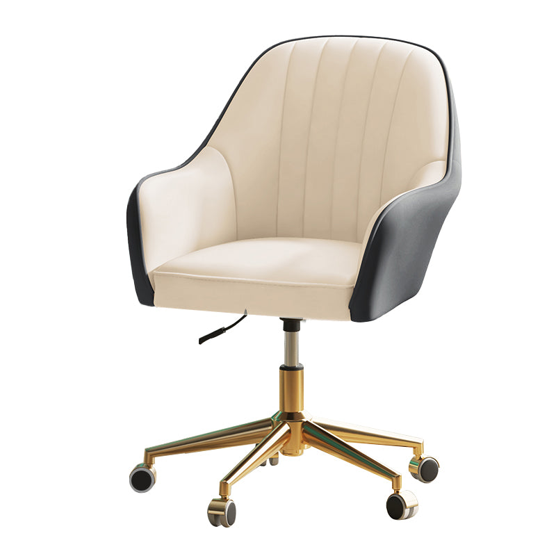 Modern Office Chair Armless Leather Adjustable Seat Height Chair with Wheels