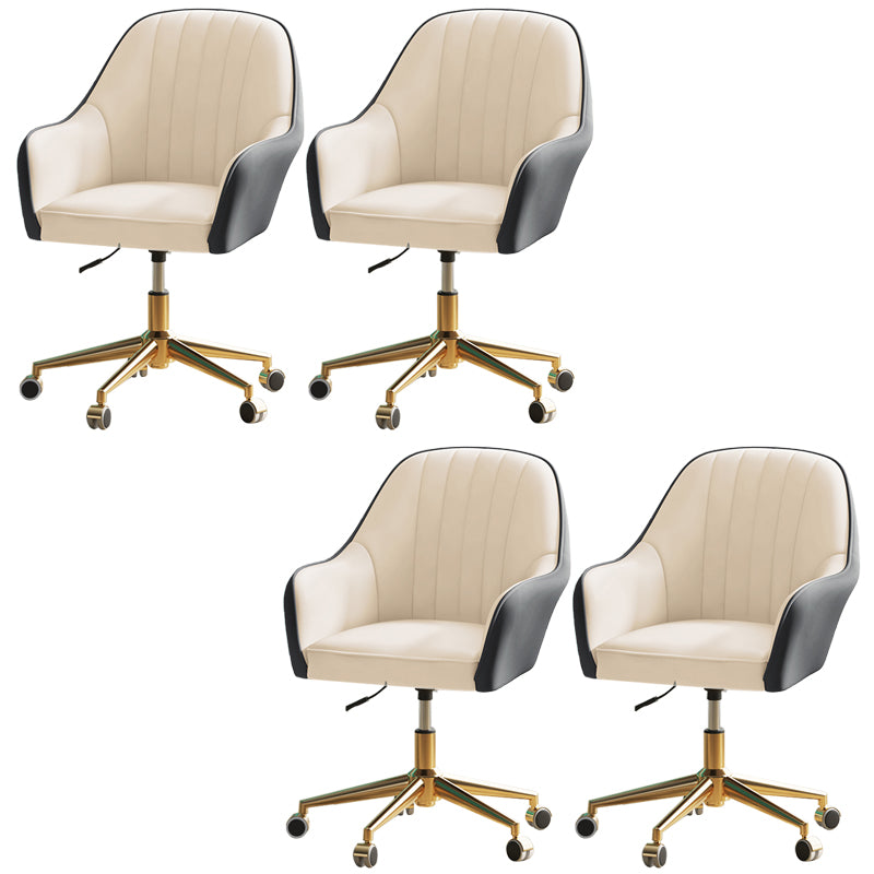 Modern Office Chair Armless Leather Adjustable Seat Height Chair with Wheels