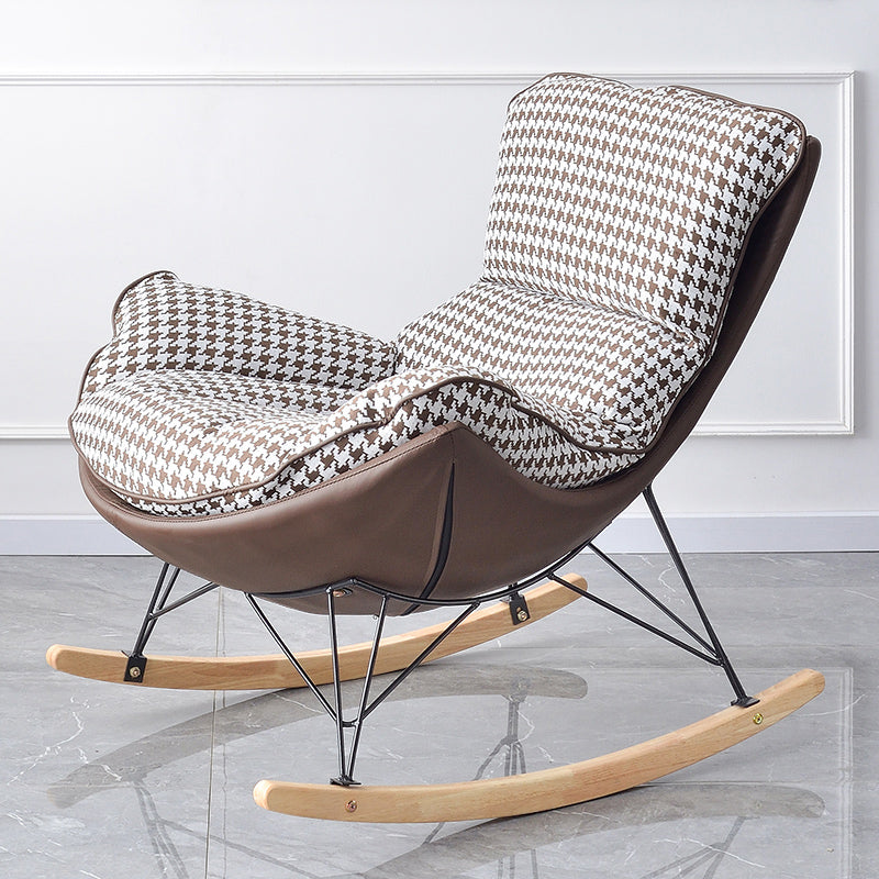 Modern Rocker Chair Upholstered Textured with Light Legs Glider