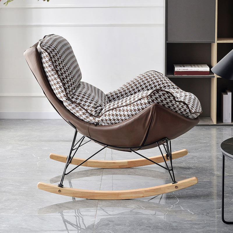 Modern Rocker Chair Upholstered Textured with Light Legs Glider