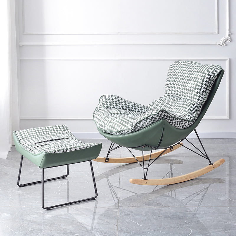 Modern Rocker Chair Upholstered Textured with Light Legs Glider