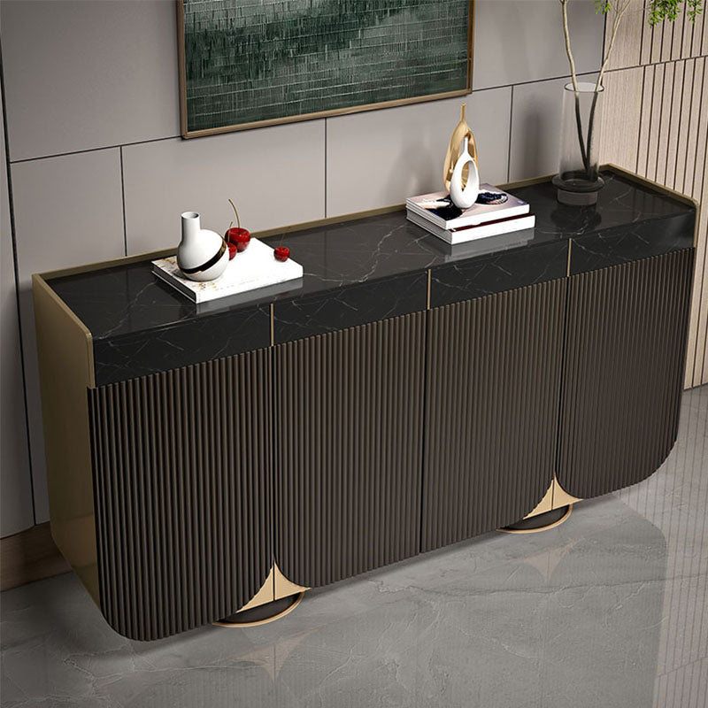 Glam Sideboard Stone Sideboard Buffet with Drawers for Dining Room