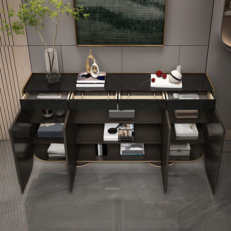 Glam Sideboard Stone Sideboard Buffet with Drawers for Dining Room