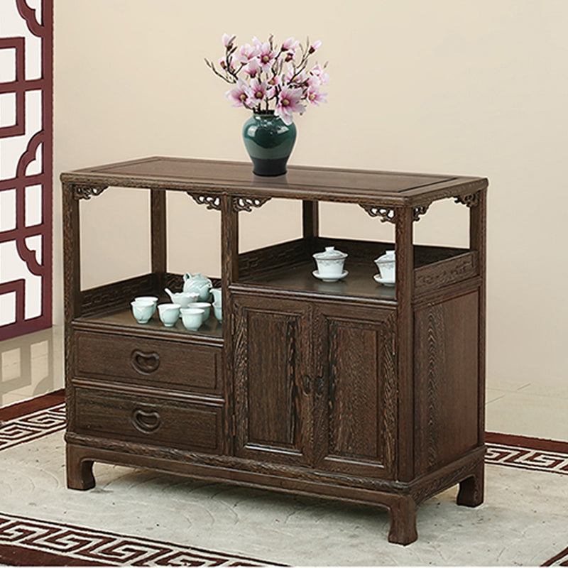 Modern 2 Drawers Sideboard Wood Server Cabinets Included for Living Room