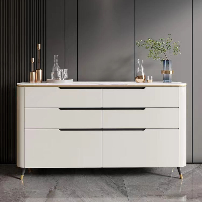 Contemporary Sideboard Stone Storage Sideboard Buffet with Drawers for Dining Room