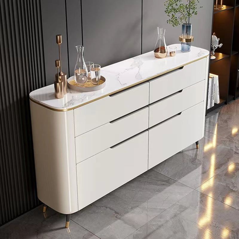 Contemporary Sideboard Stone Storage Sideboard Buffet with Drawers for Dining Room