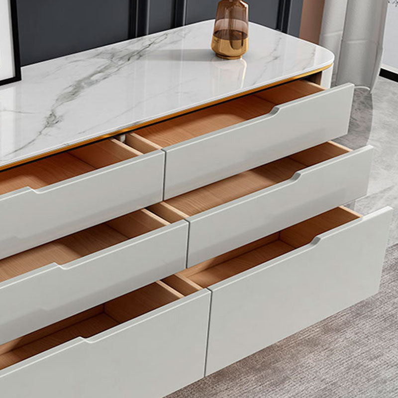 Contemporary Sideboard Stone Storage Sideboard Buffet with Drawers for Dining Room