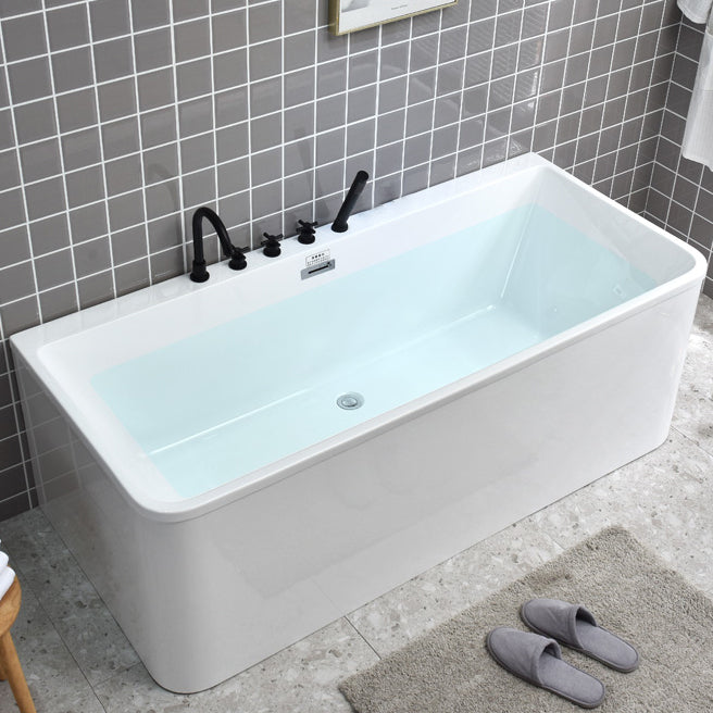 Soaking Back to Wall Bathtub Rectangular Antique Finish Modern Tub