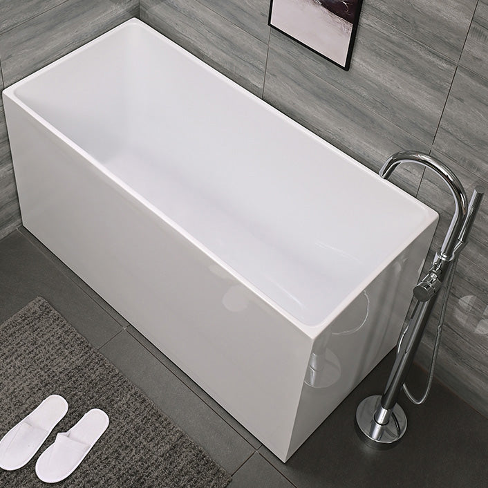 Acrylic Back to Wall Bathtub Rectangular Modern Soaking Bath Tub