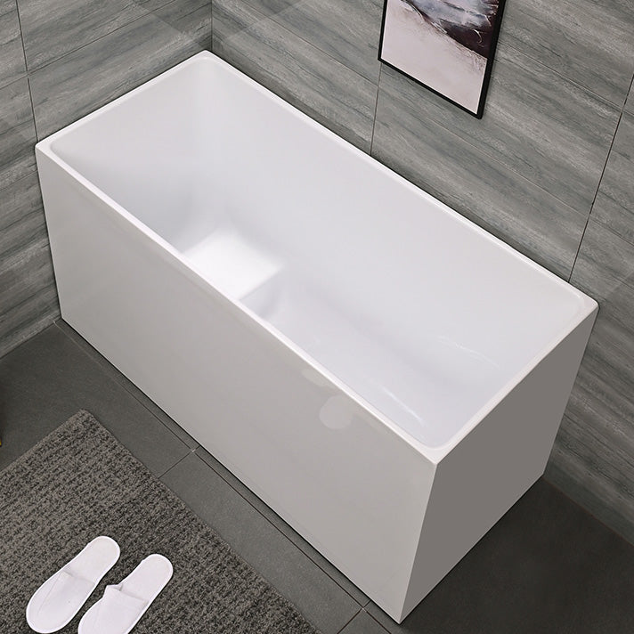 Acrylic Back to Wall Bathtub Rectangular Modern Soaking Bath Tub