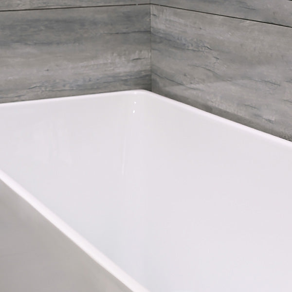 Acrylic Back to Wall Bathtub Rectangular Modern Soaking Bath Tub