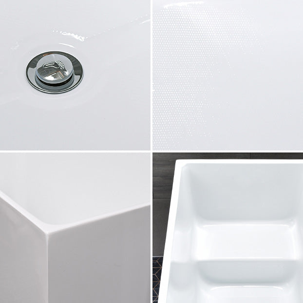 Acrylic Back to Wall Bathtub Rectangular Modern Soaking Bath Tub