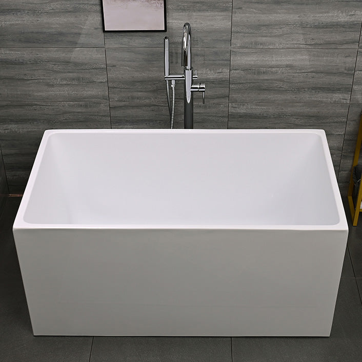 Acrylic Back to Wall Bathtub Rectangular Modern Soaking Bath Tub