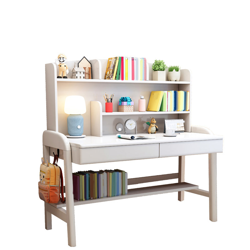 Adjustable Kids Desk with with Storage Shelves Wood 23.6"W Child Desk